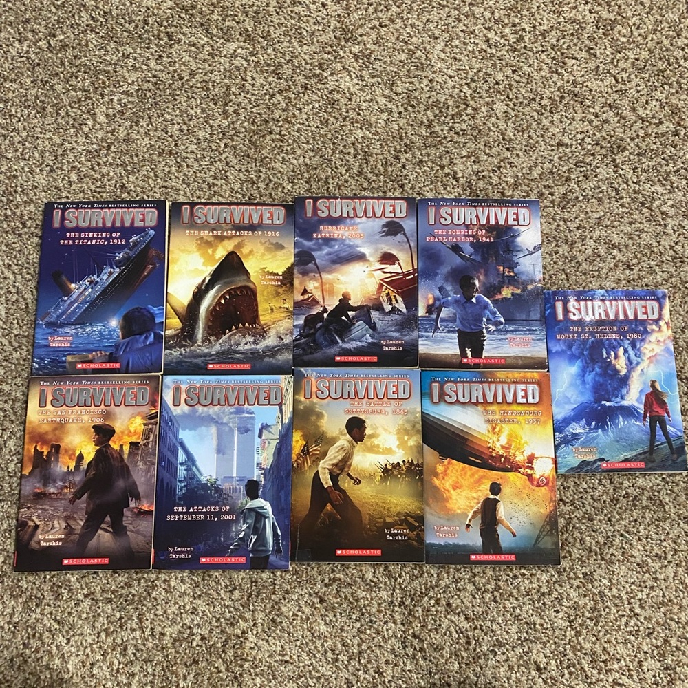 I Survived book lot with Panic In Pompeii and Magic Treehouse Titanic